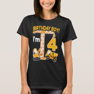 Camiseta Caminhão de Construção 4. º Aniversário 4.