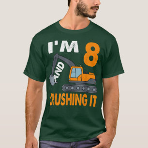 Camiseta Caminhão de Construção 8. Aniversário Garoto De 8 