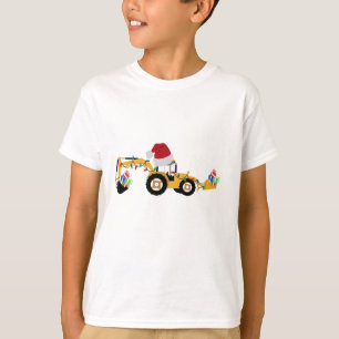 Camiseta Caminhão de Construção da Rodada de Natal
