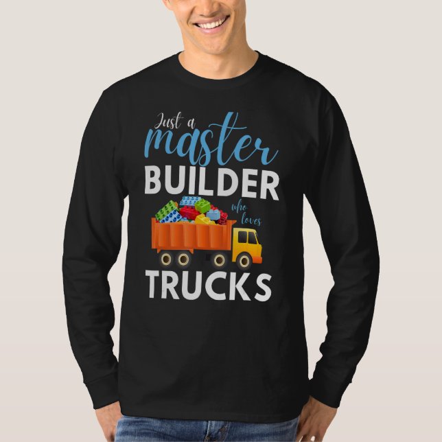 Camiseta Caminhão de Construção de Bloco de Cuta do Master  (Frente)