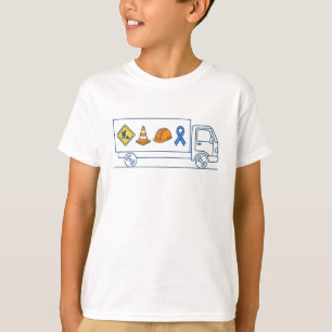 Camiseta Caminhão de Construção de Conscientização do Autis