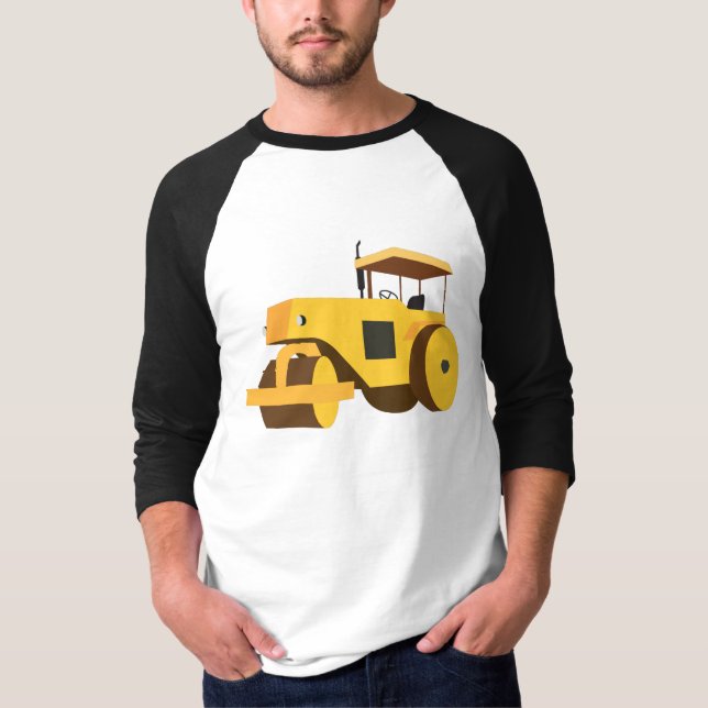 Camiseta Caminhão de Construção do Cilindro Rodoviário (Frente)