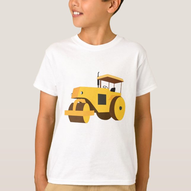 Camiseta Caminhão de Construção do Cilindro Rodoviário (Frente)