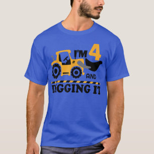 Camiseta Caminhão de Construção É Meu Quarto Aniversário 4 