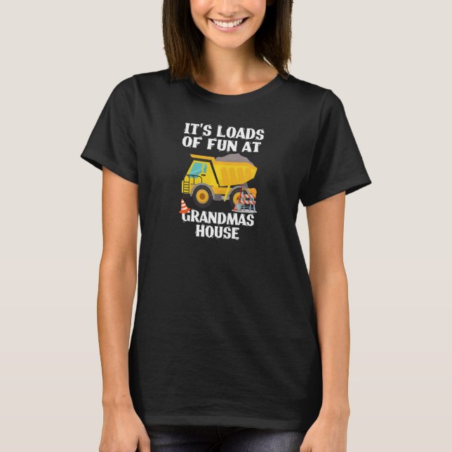 Camiseta Caminhão de Construção É Muito Divertido Em Avós H (Frente)