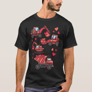 Camiseta Caminhão de Construção Eu Adoro Você Divertido Men