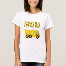 Camiseta Caminhão de Construção Festa de Aniversário Mamãe