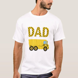 Camiseta Caminhão de Construção Festa de Aniversário Pai
