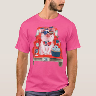 Camiseta Caminhão De Fazenda De Porco Cujo Porco É Patrióti
