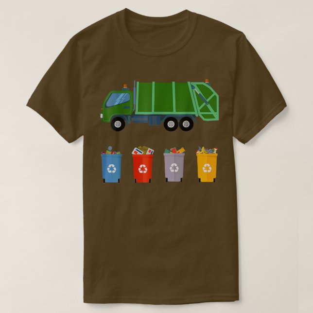 Camiseta Caminhão de Lixo do reciclagem Kids Garbage Truck2 (Frente do Design)