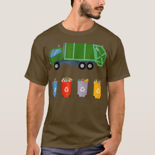 Camiseta Caminhão de Lixo do reciclagem Kids Garbage Truck2