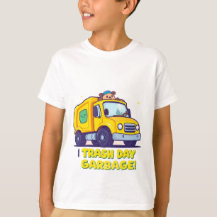 Camiseta Caminhão de lixo fofo Caminhão de lixo