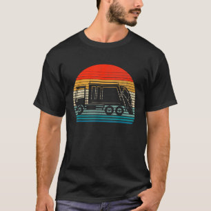 Camiseta Caminhão de lixo reciclagem retrô pôr do sol antig