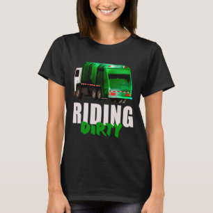 Camiseta Caminhão de lixo reciclagem sujo divertido da terr