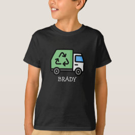 Camiseta Caminhão de Lixo/Reciclar Gráfico com Nome para Cr