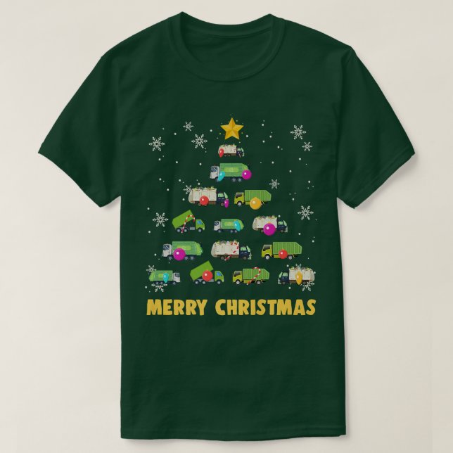 Camiseta Caminhão de Lixo, Trens de Natal (Frente do Design)