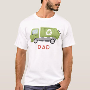 Camiseta Caminhão de Lixo Verde do Pai Legal Veículo