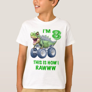 Camiseta Caminhão de monstro de dinossauros Engraçado T rex