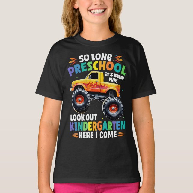 Camiseta Caminhão de Monstro de Graduação na Pré-escola (Frente)