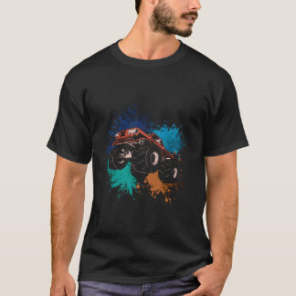 Camiseta Caminhão de Motocross Tinta Salpico Esportes Corre