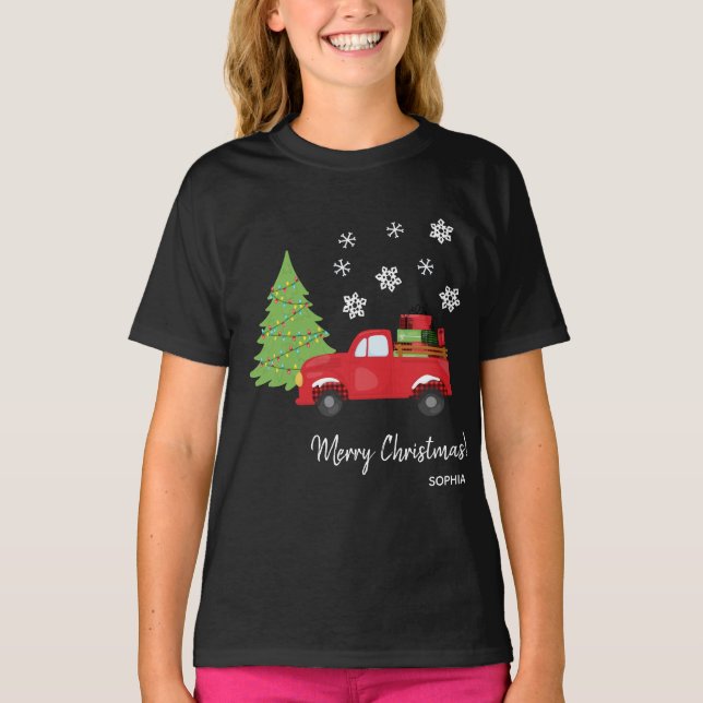Camiseta Caminhão de Natal Feliz (Frente)