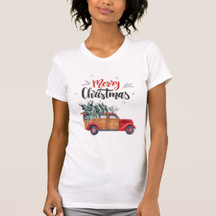 Camiseta Caminhão de Painel Vintage de Natal