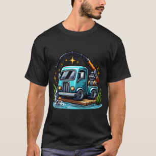 Camiseta Caminhão de pesca de robalo fofo para o dia dos pa