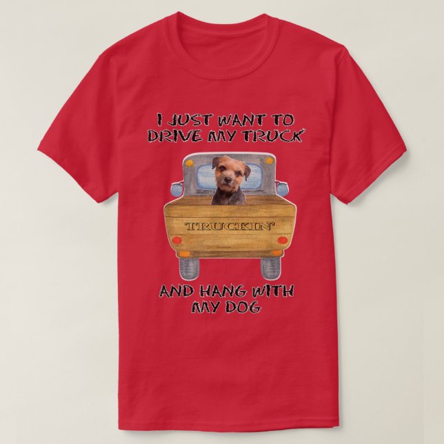 Camiseta Caminhão Dirigindo Borda do Cachorro (Frente do Design)
