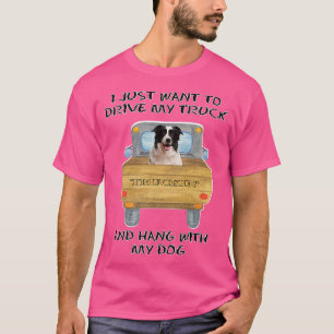 Camiseta Caminhão Dirigindo Borda do Cão Collie