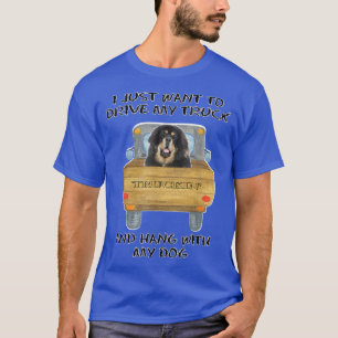 Camiseta Caminhão Dirigindo Cão Tibetano Mastiff