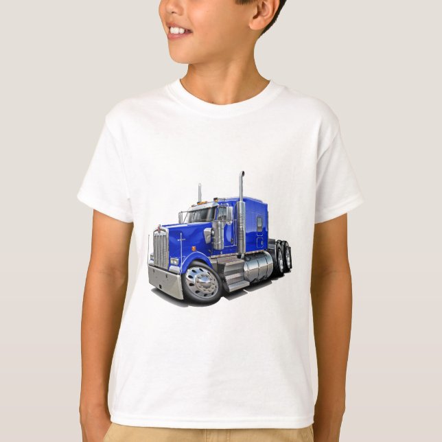 Camiseta Caminhão do azul de Kenworth w900 (Frente)