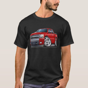 Camiseta Caminhão do vermelho de Chevy Silverado Dualcab