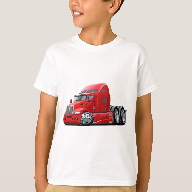 Camiseta Caminhão do vermelho de Kenworth 660 (Frente)