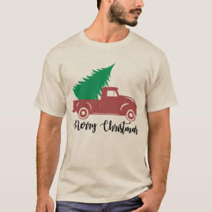 Camiseta Caminhão e árvore de Natal festivos