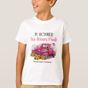 Camiseta Caminhão Em Outubro Usamos Rosa Conscientização do