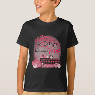 Camiseta Caminhão Em Outubro Vestimos Cancer Rosa