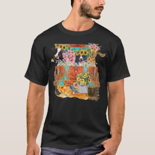 Camiseta Caminhão enferrujado De fazenda Com Vaca De Flor P