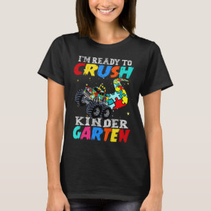 Camiseta Caminhão engraçado autismo quebra-cabeça esmagar b