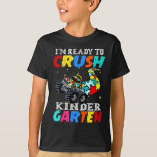 Camiseta Caminhão engraçado autismo quebra-cabeça esmagar b