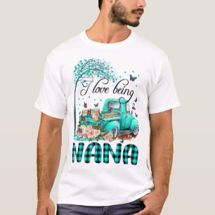 Camiseta Caminhão Flor Adoro Ser Nana Butterfly Art Mothe