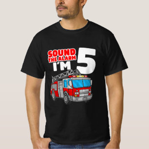 Camiseta Caminhão-Fogo de 5 anos 5 de Bombeiros