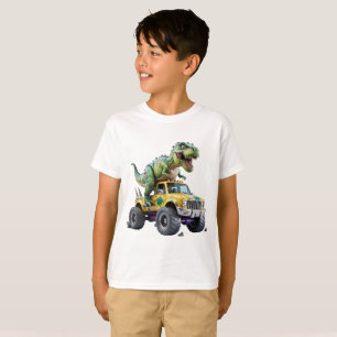 Camiseta Caminhão Gigante Condutor de Dinossauros de Aventu