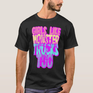 Camiseta Caminhão-Grande-de-Estilo Monstro de Mulheres e Ra