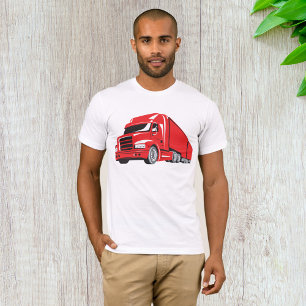 Camiseta Caminhão Grande de Semi-Caminhão Vermelho Negrito