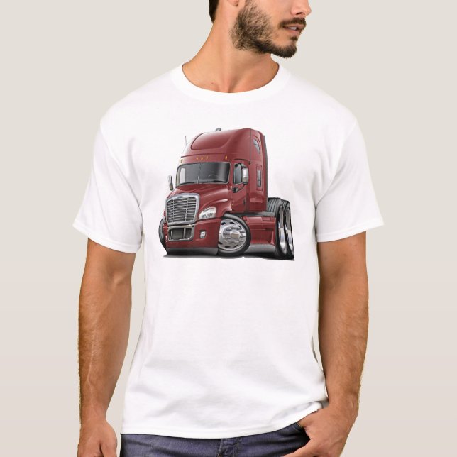 Camiseta Caminhão marrom de Freightliner Cascadia (Frente)