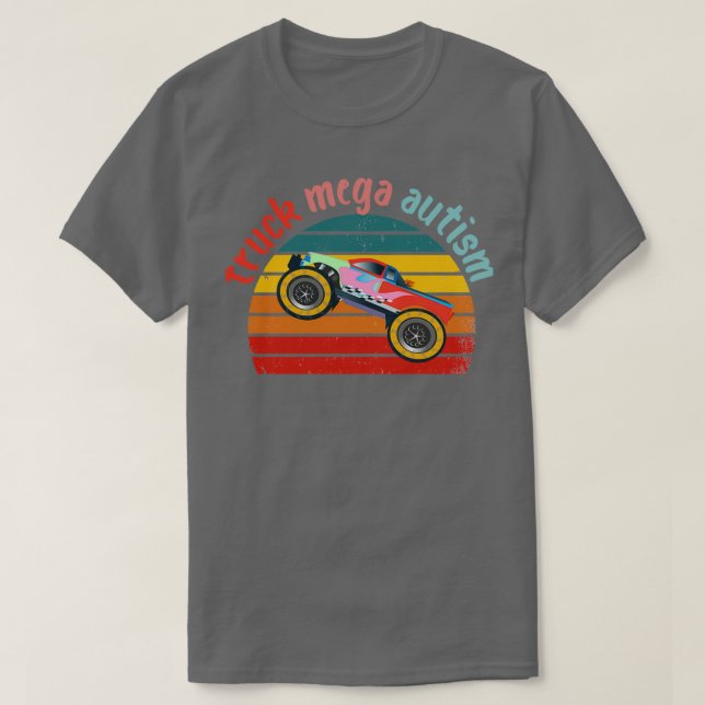 Camiseta caminhão mega autismo clássico 2 (Frente do Design)