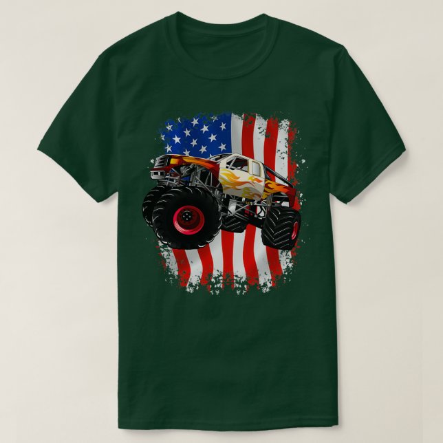 Camiseta Caminhão Monster Americano (Frente do Design)