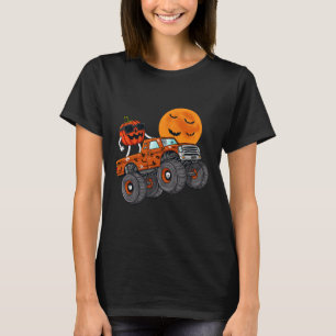 Camiseta Caminhão Monstro Abóbora de Halloween para Menino