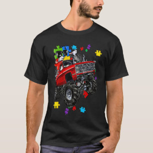 Camiseta Caminhão Monstro Autismo Conscientização Peça de P