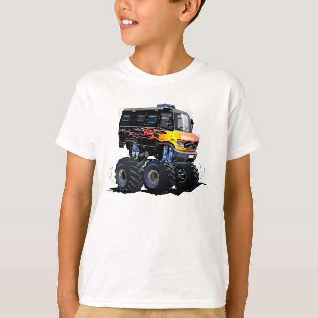 Camiseta Caminhão monstro de cartum (Frente)